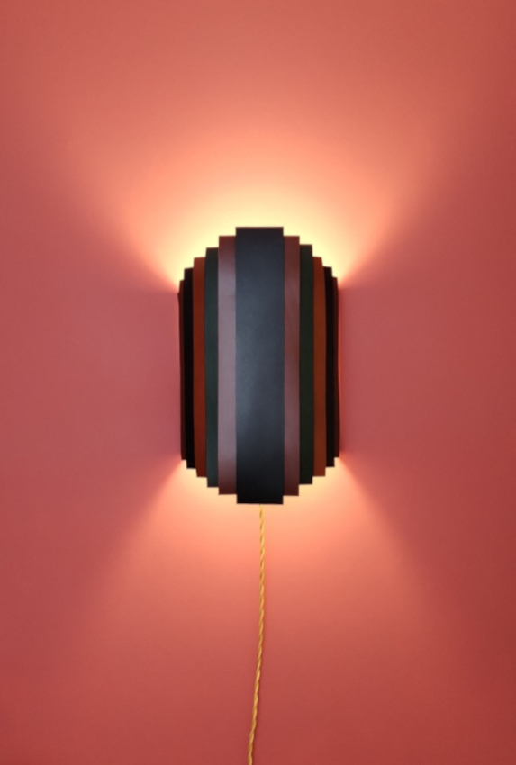 Atelier Fabien Ifires Paris - applique art deco cuir trois couleurs - 100% made in France