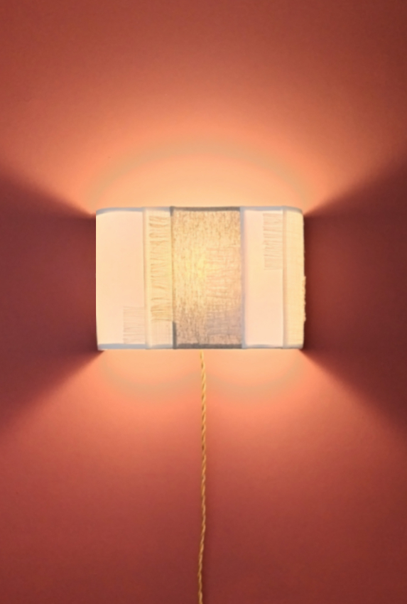 Atelier Fabien Ifires Paris - applique rectangle tissu frangé verticalement - 100% made in France